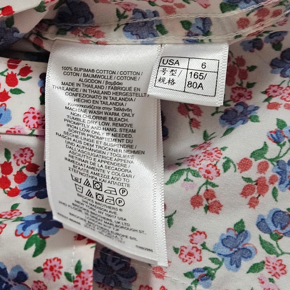Brooks Brothers 6 Coquette Cottagecore Floral Supima Cotton Button Down Preppy - Picture 5 of 9